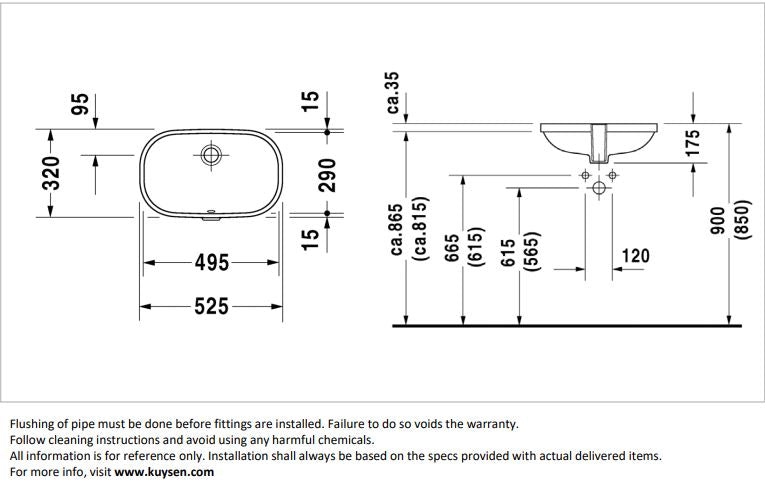 Duravit D-Code Undercounter Basin 033849.0000