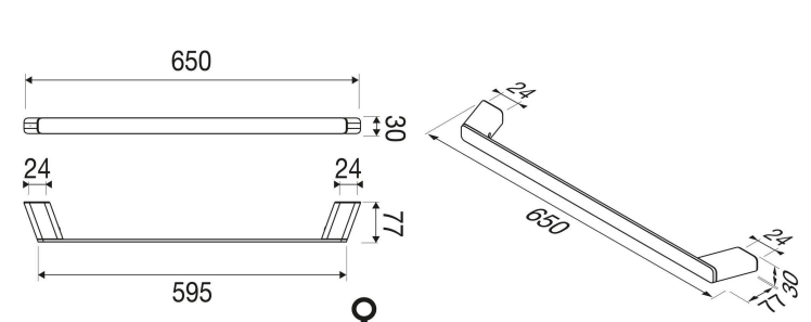 Geesa Shift Towel rail 60 cm  9907-0260