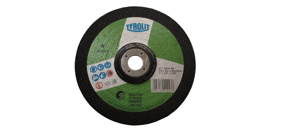 TYROLIT - TN. 222.043- BASIC 1 STAR - DEPRESSED CENTER GRINDING WHEEL 7" FOR STONE