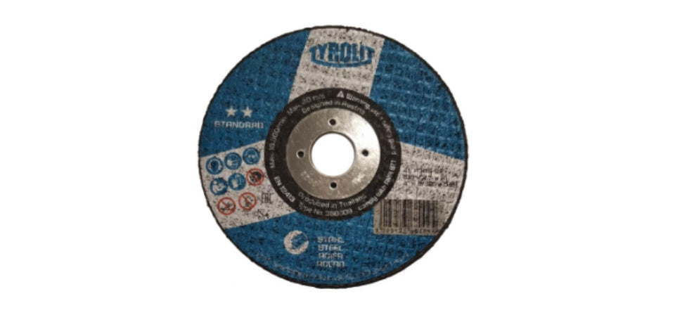 TYROLIT - TN. 222.860 - BASIC 1 STAR - DEPRESSED CENTER GRINDING WHEEL 5" FOR 2-IN-1