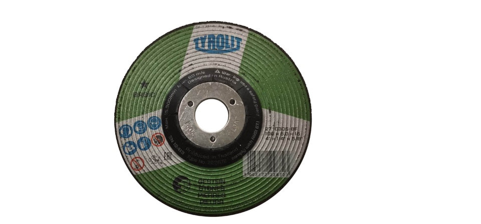 TYROLIT - TN. 222.872 - BASIC 1 STAR - DEPRESSED CENTER GRINDING WHEEL 4" FOR STONE