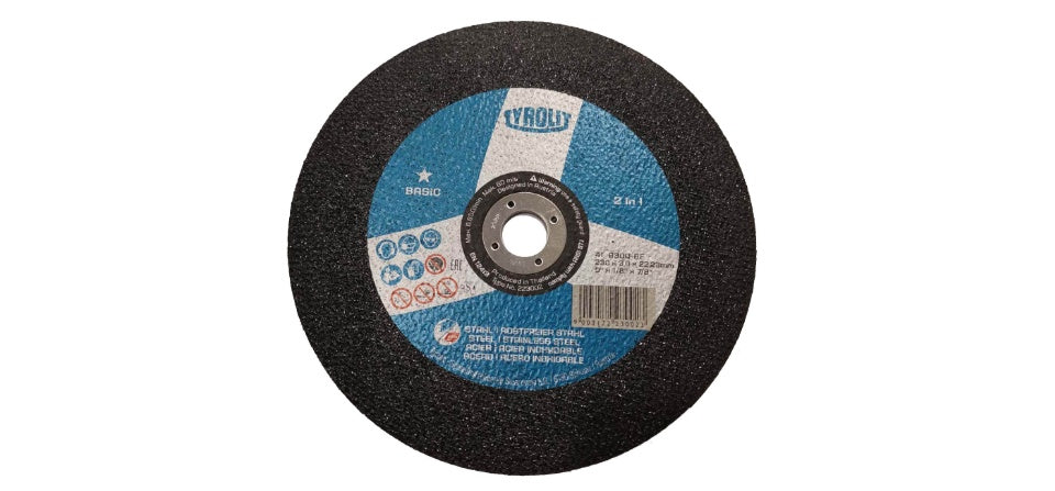 TYROLIT - TN. 223.002 - BASIC 1 STAR - STRAIGHT CUT-OFF WHEEL 9" FOR 2-IN-1