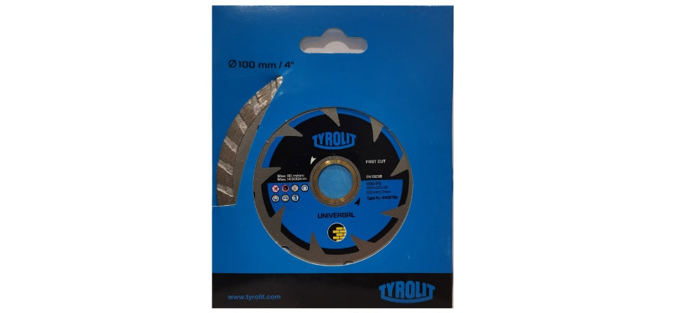 TYROLIT - TN. 3402.7118 - BASIC 1 STAR, PRO DIAMOND DRY CUTTING 4" TURBO FOR MARBLE AND GRANITE