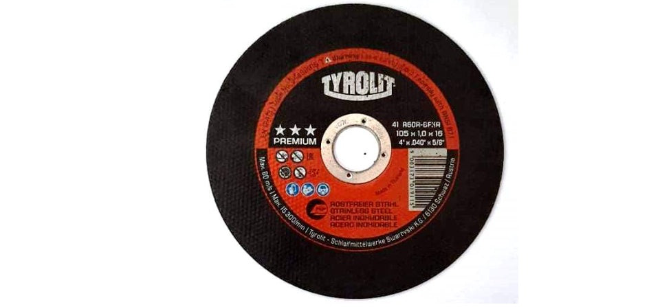 TYROLIT - TN. 3443.8016- PREMIUM 3 STAR - ULTRATHIN CUT-OFF WHEEL 4" FOR INOX
