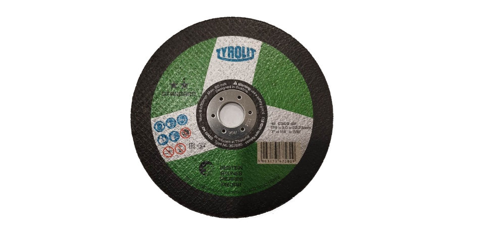 TYROLIT - TN. 367.580 - STANDARD 2 STAR - STRAIGHT CUT-OFF WHEEL 7" FOR STONE
