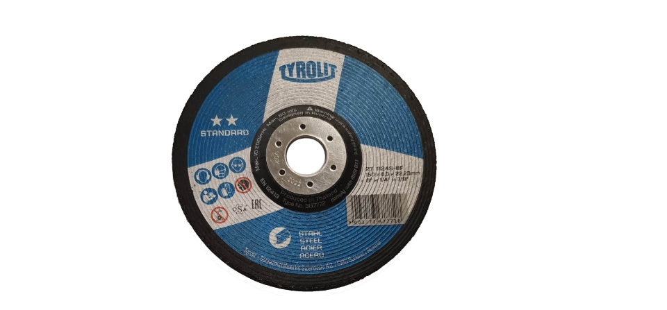 TYROLIT - TN. 367.772 - STANDARD 2 STAR - DEPRESSED CENTER GRINDING 6" FOR STEEL