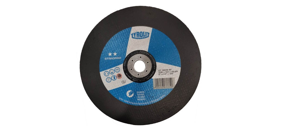 TYROLIT - TN. 367.775 - STANDARD 2 STAR - DEPRESSED CENTER GRINDING 9" FOR STEEL