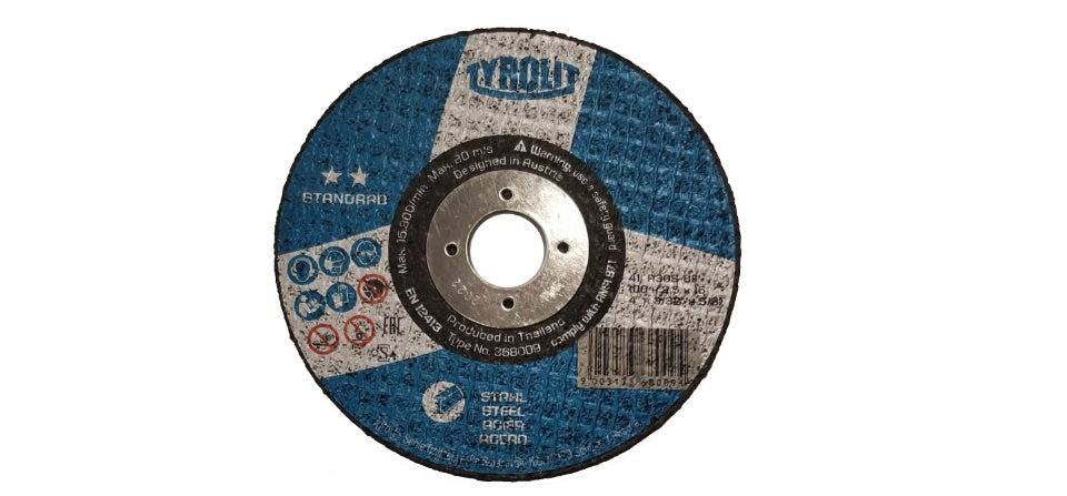 TYROLIT - TN. 368.009 - STANDARD 2 STAR - STRAIGHT CUT-OFF WHEELS 4" FOR STEEL