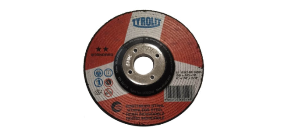 TYROLIT - TN. 368.014 - STANDARD 2 STAR - DEPRESSED CENTER GRINDING 4" FOR INOX