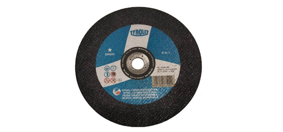 TYROLIT - TN. 633.509 - BASIC 1 STAR - SUPERTHIN CUT-OFF WHEEL 9" FOR 2-IN-1