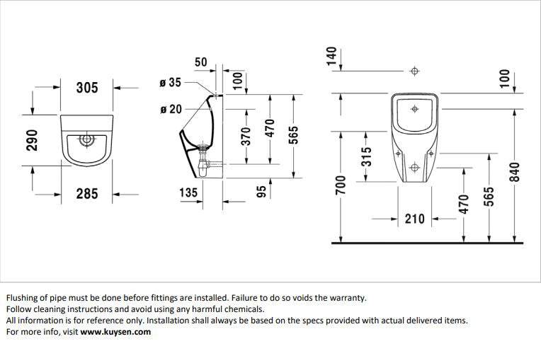 Duravit D-Code Urinal with Jet Nozzle 082830.0000