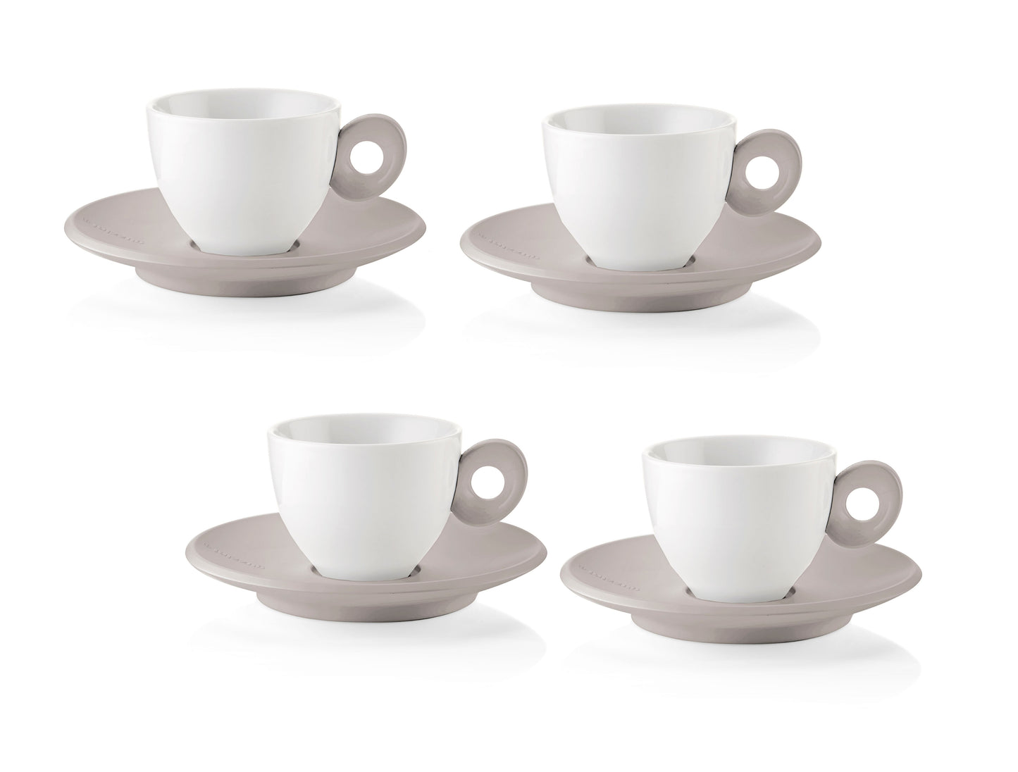 Guzzini Everyday set of 4 cups w/ saucer taupe