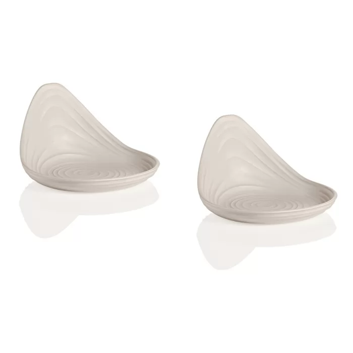 Guzzini Tierra set of 2 snack dishes milk white