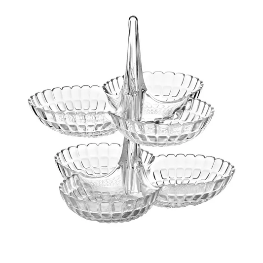 Guzzini Tiffany set of 2 hors d'oeuvres dish clear