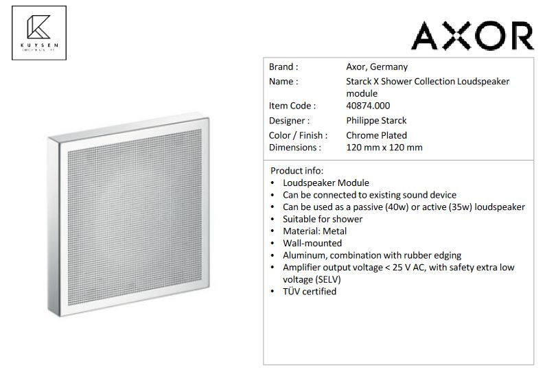 Axor Loudspeaker module, Chrome,  40874.000.