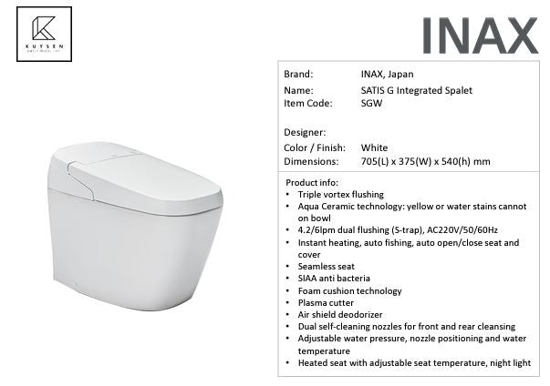 Inax Satis G Integrated Spalet white SGW
