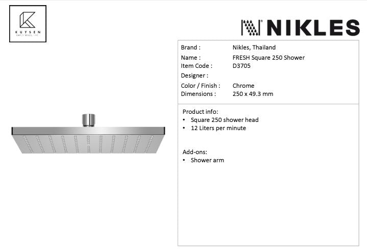 Nikles Fresh Square 250 Shower Head D3705