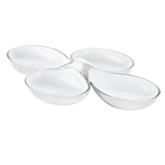 Guzzini Grace set of 2 interlocking dishes clear