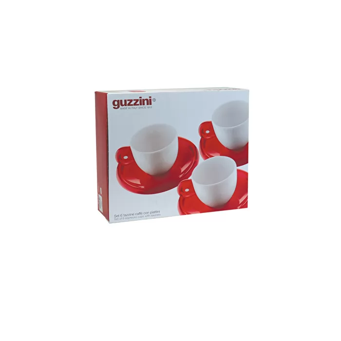 Guzzini Gocce 6pc espresso cup+saucer clear