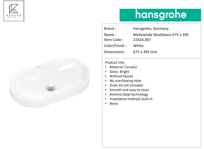 Hansgrohe MellowTide U basin white 22424.007