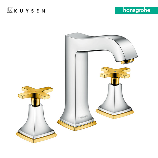 Hansgrohe Metropol Classic 3Hole Basin mixer 110 cross handle with pull rod waste set 31307.090