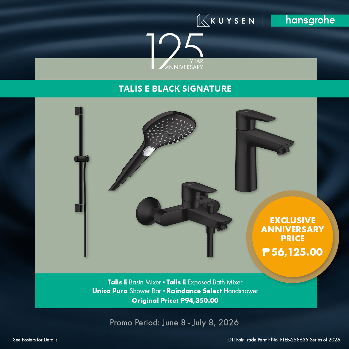 Hansgrohe Anniversary Bundles - Talis E Black Signature