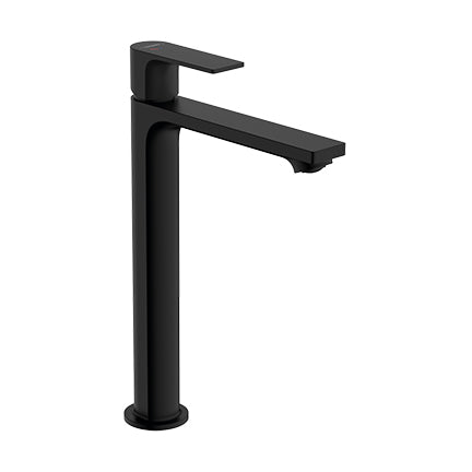 Hansgrohe Rebris E washbowl mixer 240 CoolStart with pop up waste set Matt Black 72581.670