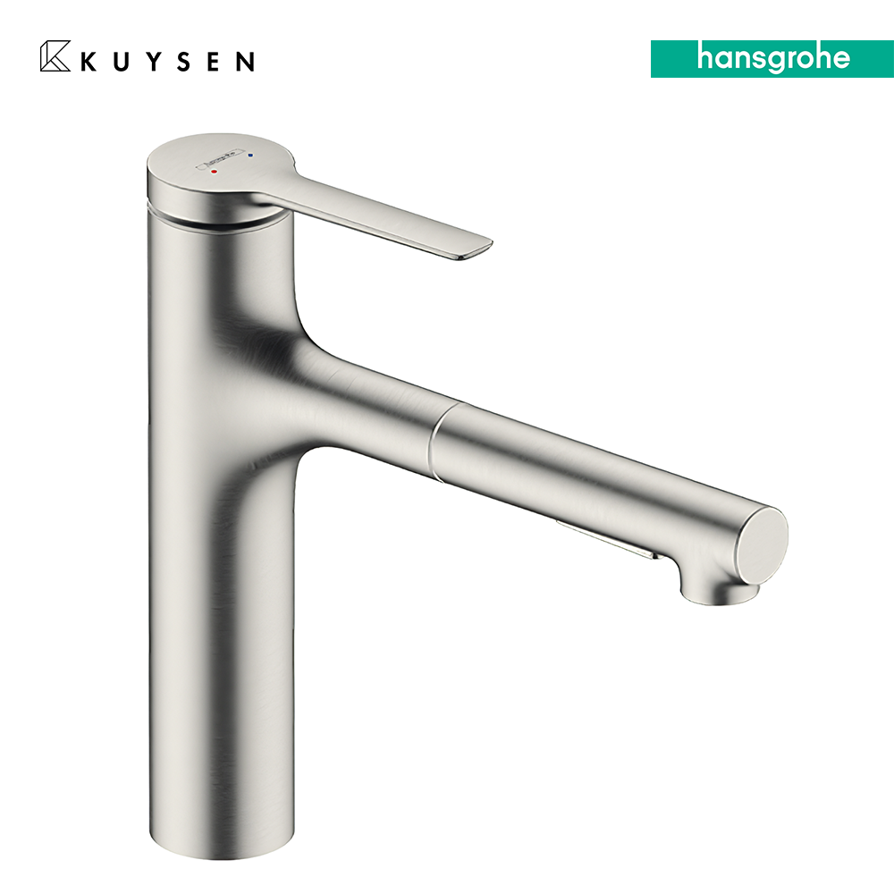 Hansgrohe Zesis M33 sink mixer 160 2jet stl op Stainless Steel 74804.800