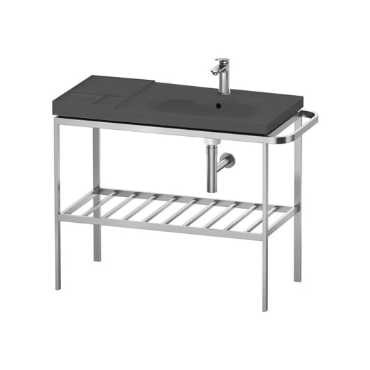 Duravit AURENA Washbasin black matt w/ HygieneGlaze and Metal Console, Right Towel Rail
