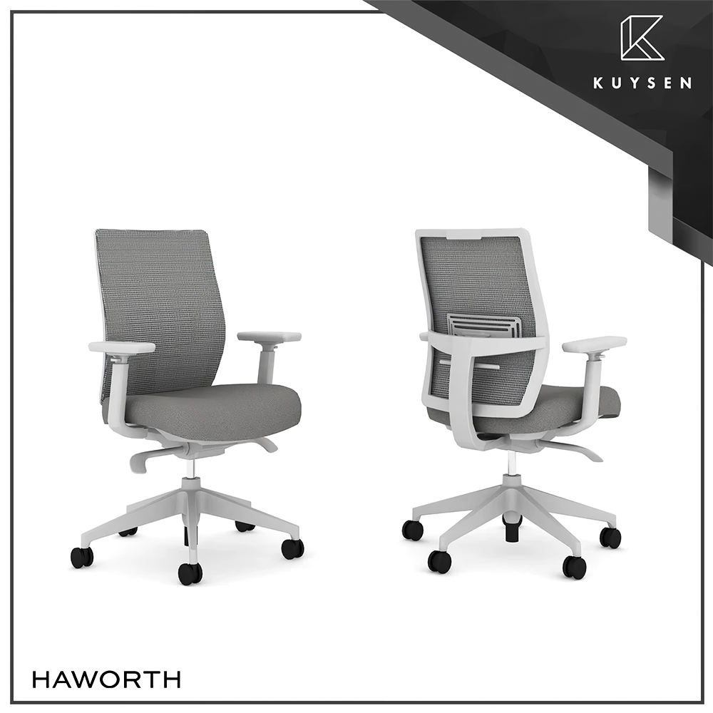 Haworth Aloha Active Task Office Chair Nickel Zebra/Stone SECMTM7-MT004/0C029