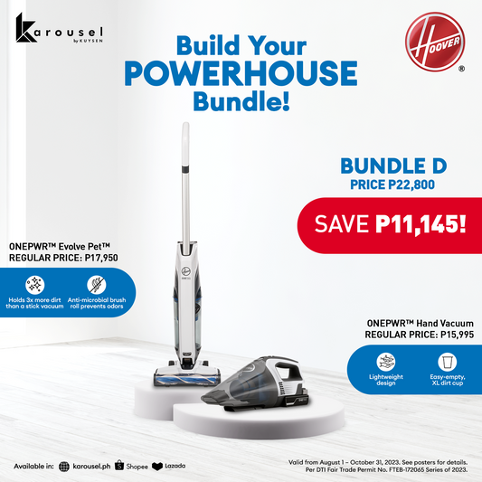 Hoover® Powerhouse Bundle D: ONEPWR™ Evolve Pet™ Cordless Upright Vacuum + ONEPWR™ Hand Vacuum