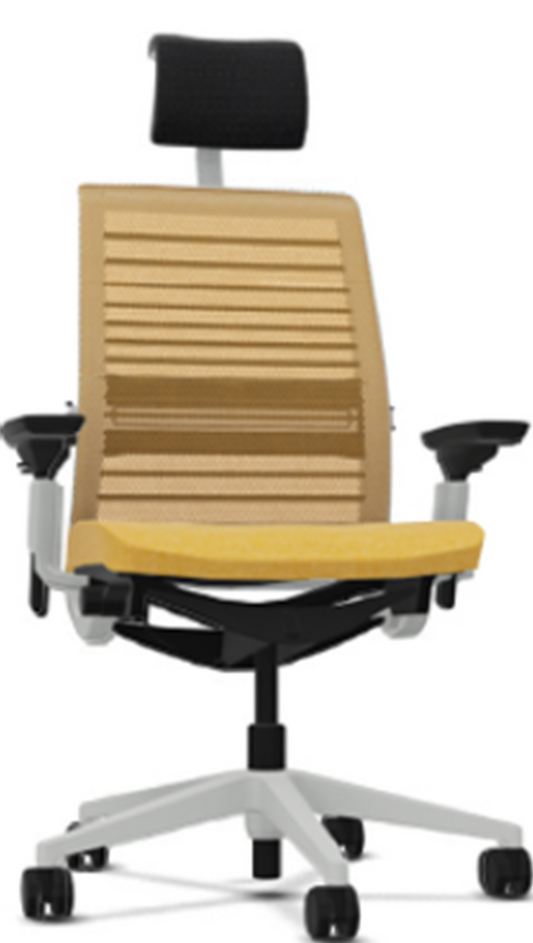 Steelcase THINK with headrest 3Dknit honey/seagull SCTH3DHR-K605/7243