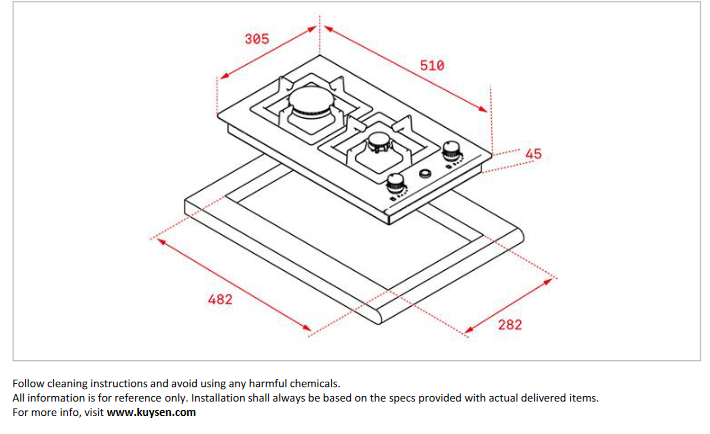 TEKA EFX.30.1.2G.AI.AL.2TR Gas Hob 4021.4020