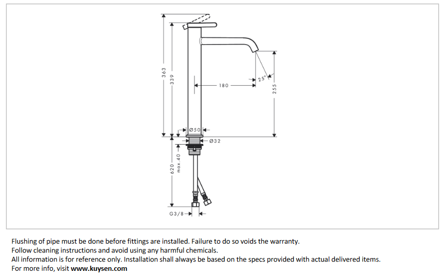 Axor One basin mixer 260 matt black 48002.670