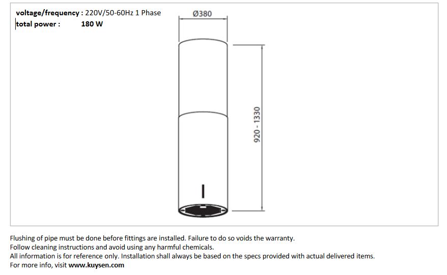 Foster Cilindro island range hood Ø380mm 2530 001