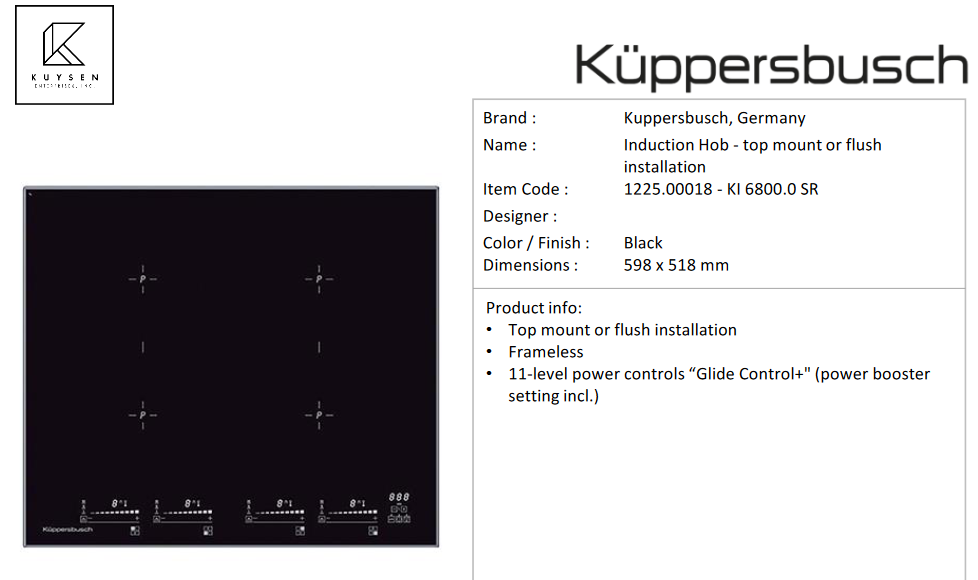 Kuppersbusch KI6800.0SR induction hob 1225.00018