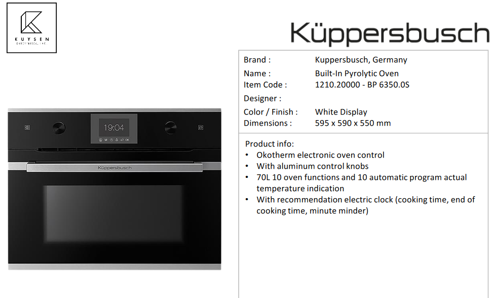 Kuppersbusch BP6350.0S oven with okotherm 1210.20000 + 1214.90011