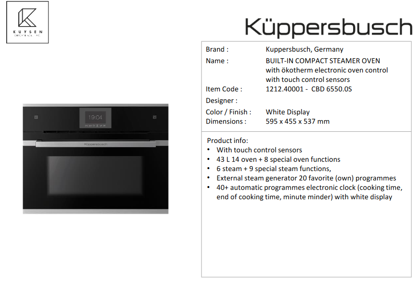 Kuppersbusch CBD6550.0S oven 1212.40001 + 1214.90011