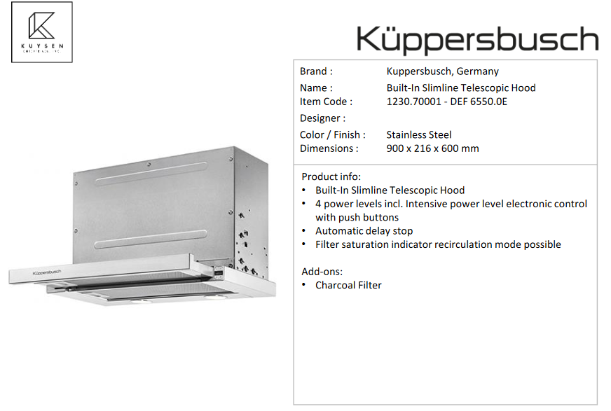 Kuppersbusch DEF6550.0E SlimLine telescopic hood 1230.70001