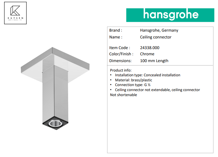 Hansgrohe Raindance Alive S overhead shower 300mm 24520.000 + 24338.000