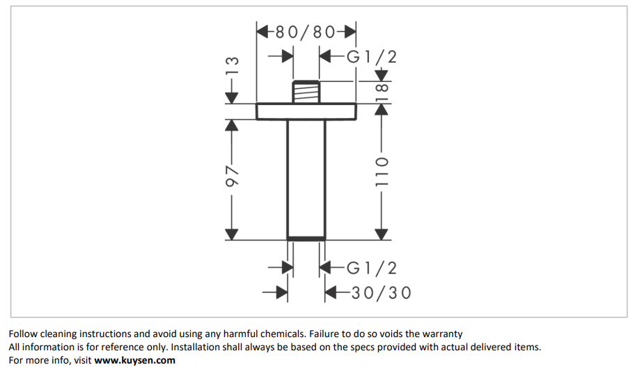 Hansgrohe Raindance Alive S overhead shower 300mm 24520.000 + 24338.000