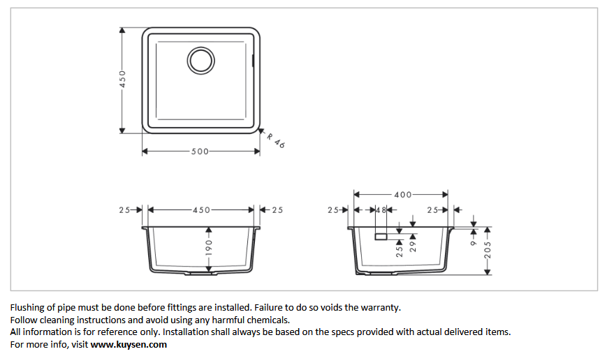 Hansgrohe Silica Tec undermount 1B 450x400 stone grey 43431.290