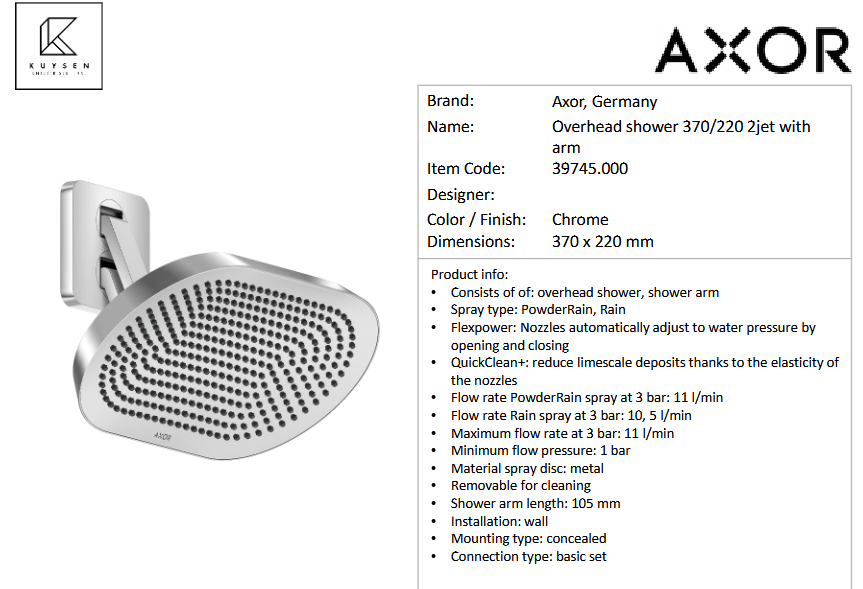 Axor Showersphere overhead shower 39745.000