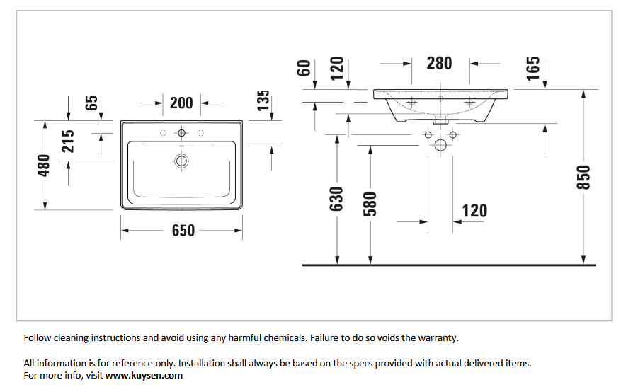 Duravit D-Neo furniture washbasin with overflow & 1 tap hole 650mm 236765.0000