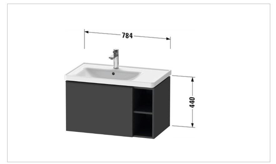 Duravit D-Neo Furniture basin (left) Vanity unit