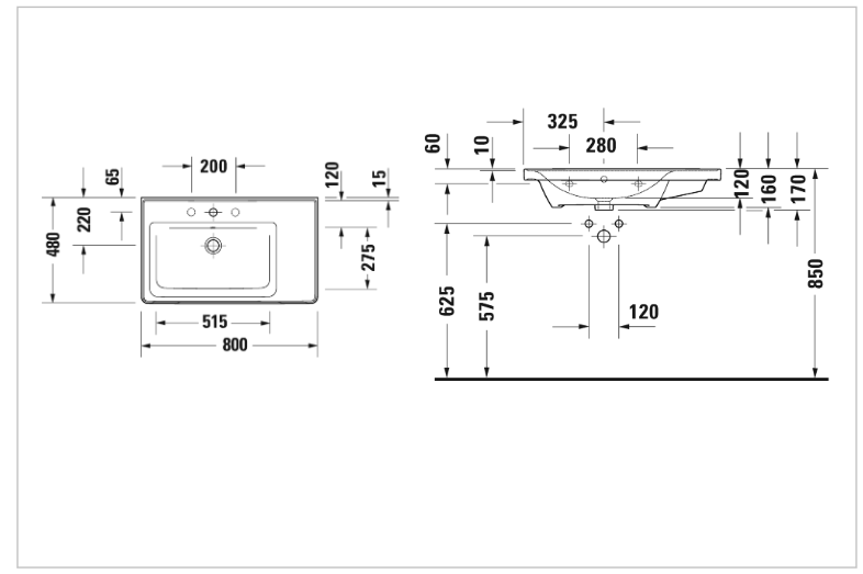 Duravit D-Neo Furniture basin (left) Vanity unit