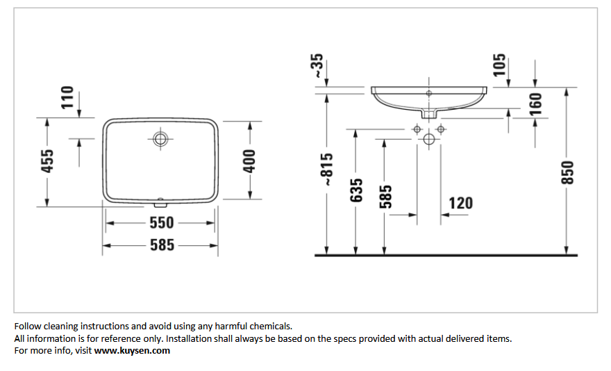Duravit No.1 Undercounter basin 039555.00282