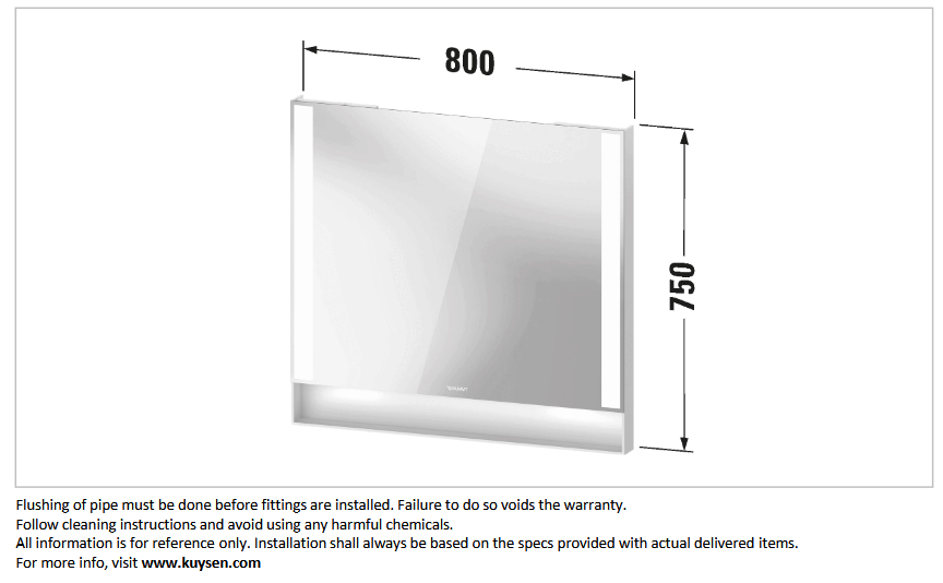 Duravit Qatego mirror 800x750 LED+defogger QA7082.04949.0100