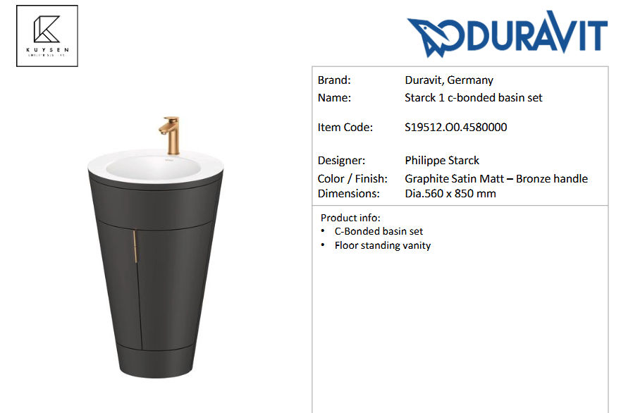 Duravit Starck c-bonded white matt S19512.O0.4580000