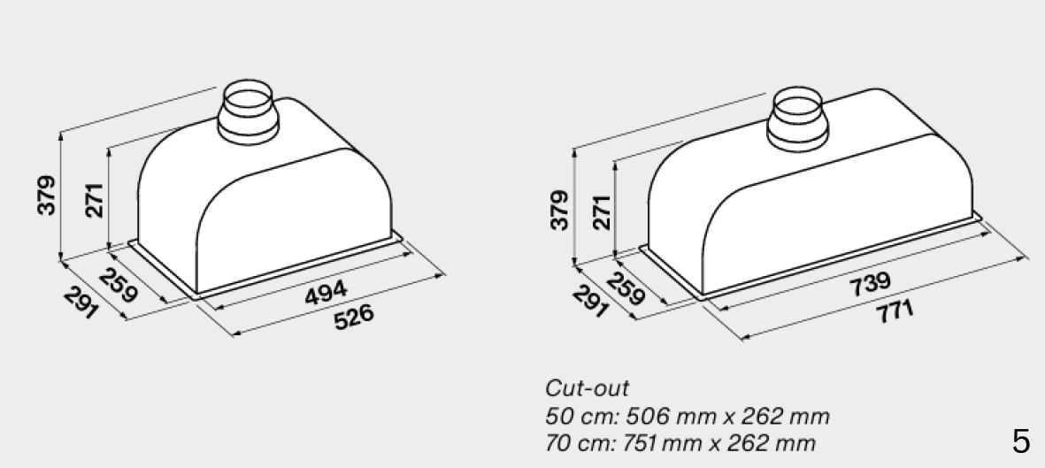 Falmec Evolution Built-in hood 70cm